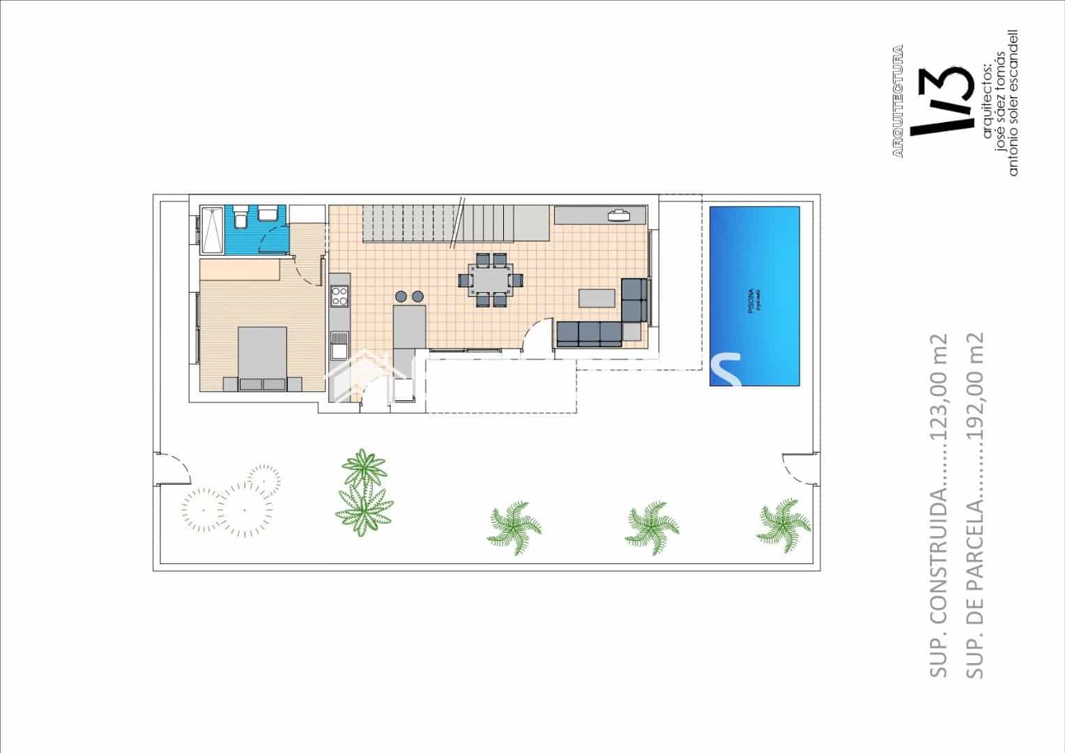 3 bedroom Villa for sale in Benijofar with pool - € 435,000 (Ref: 9445117)