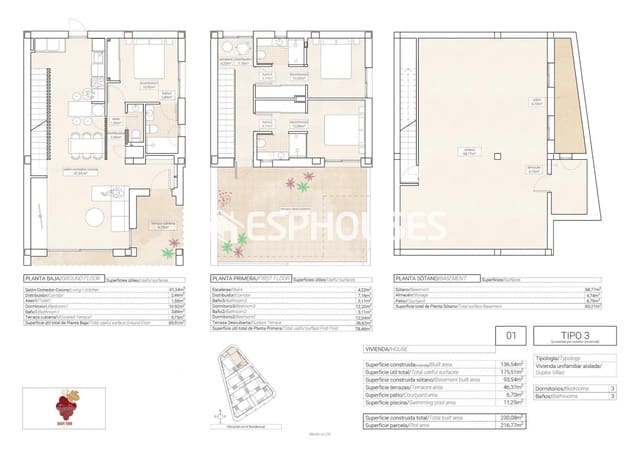 Chalet de 3 habitaciones en Hondón de las Nieves en venta con piscina garaje - 357.500 € (Ref: 9445165)