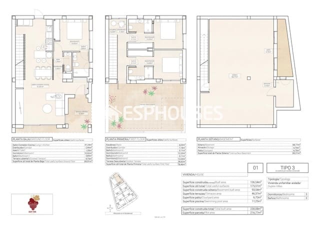 3 soverom Villa til salgs i Hondón de las Nieves med svømmebasseng garasje - € 357 250 (Ref: 9445165)