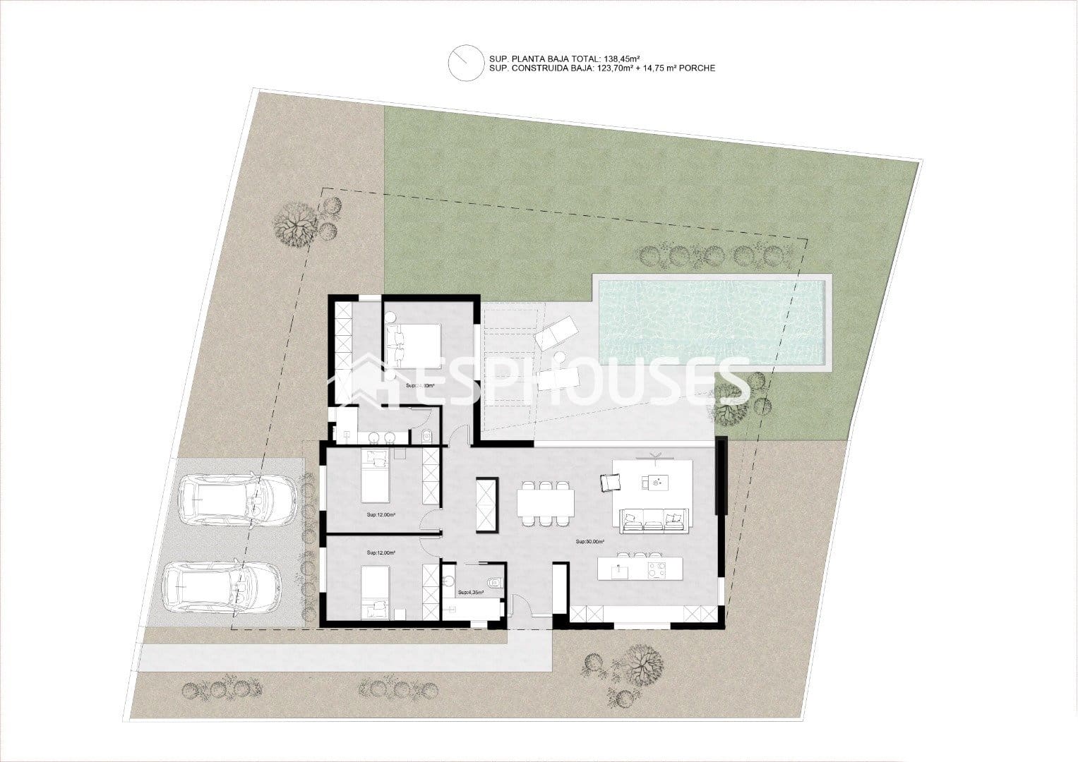 3 bedroom Villa for sale in Molina de Segura with pool - € 535,000 (Ref: 9445194)