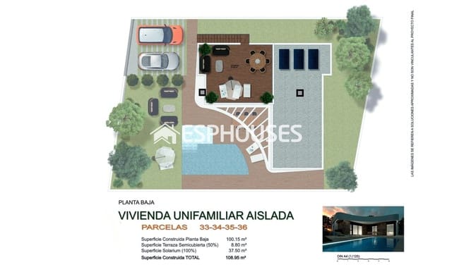 3 soveværelse Villa til salg i Los Montesinos med swimmingpool - € 499.000 (Ref: 9445203)