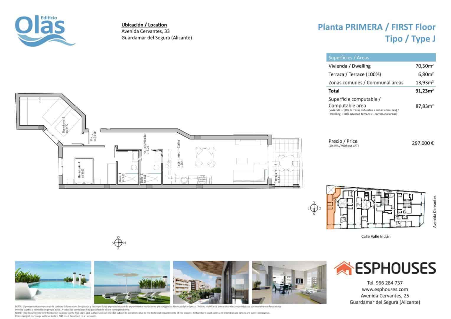 2 sovrum Lägenhet till salu i Guardamar del Segura med pool - 297 000 € (Ref: 9445211)