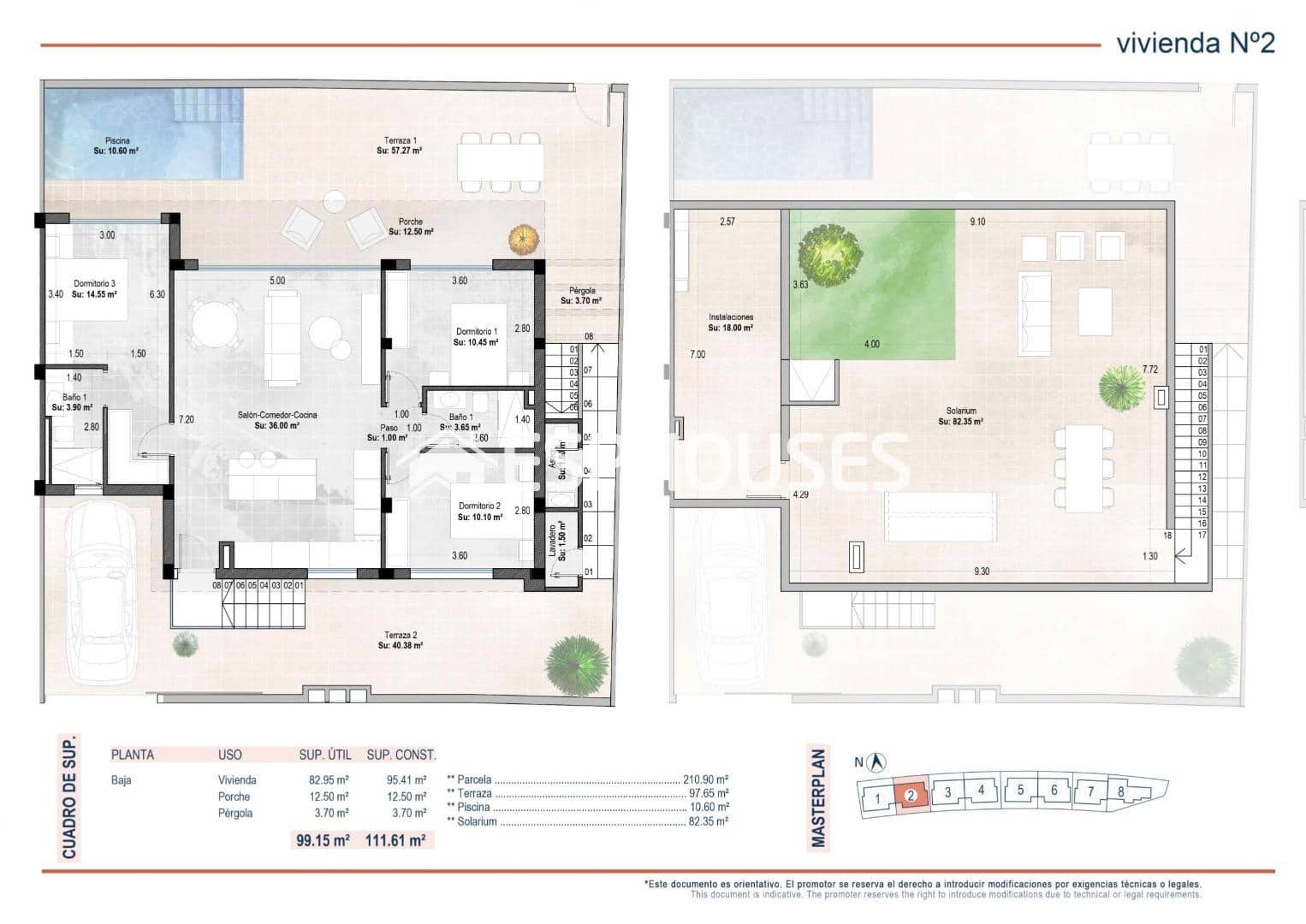 3 soveværelse Bungalow til salg i Sucina med swimmingpool garage - € 325.900 (Ref: 9445234)