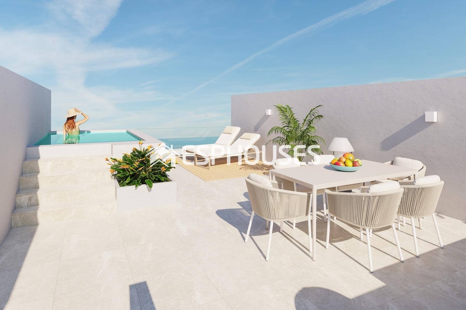 3 sovrum Bungalow till salu i Torre de la Horadada med pool garage - 489 900 € (Ref: 9445371)