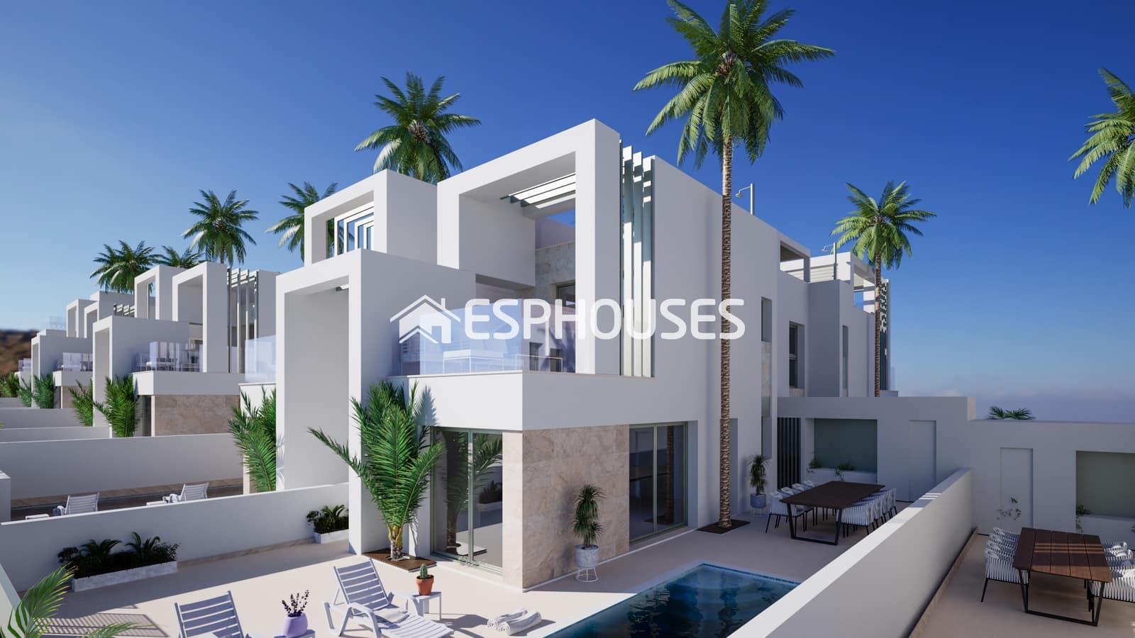 3 soveværelse Byhus til salg i Ciudad Quesada med swimmingpool - € 394.000 (Ref: 9445375)