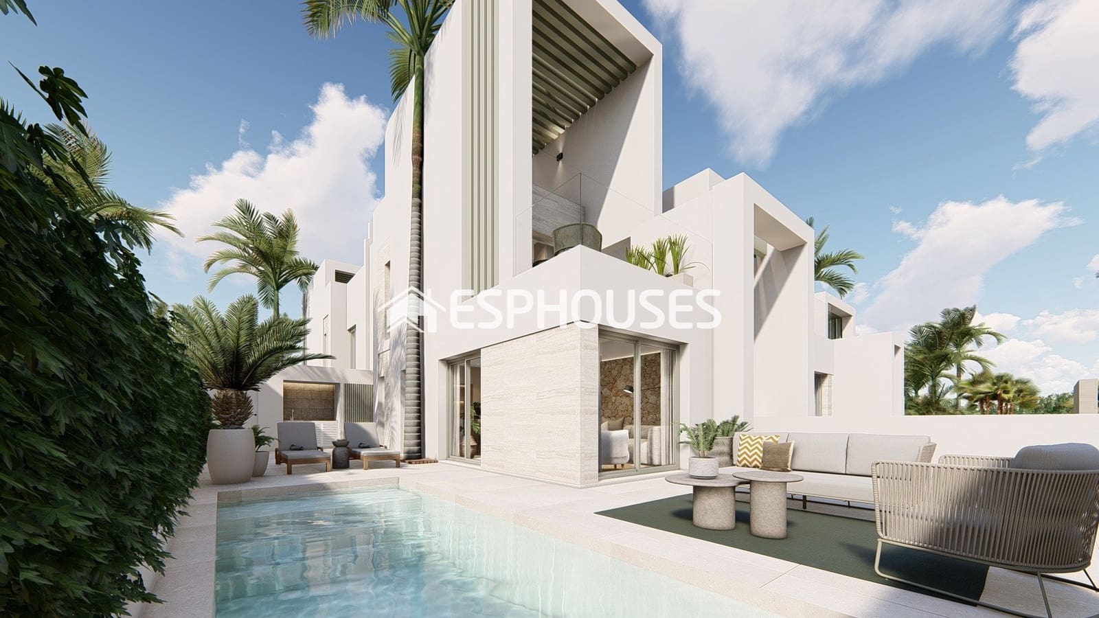 3 soveværelse Byhus til salg i Ciudad Quesada med swimmingpool - € 394.000 (Ref: 9445375)