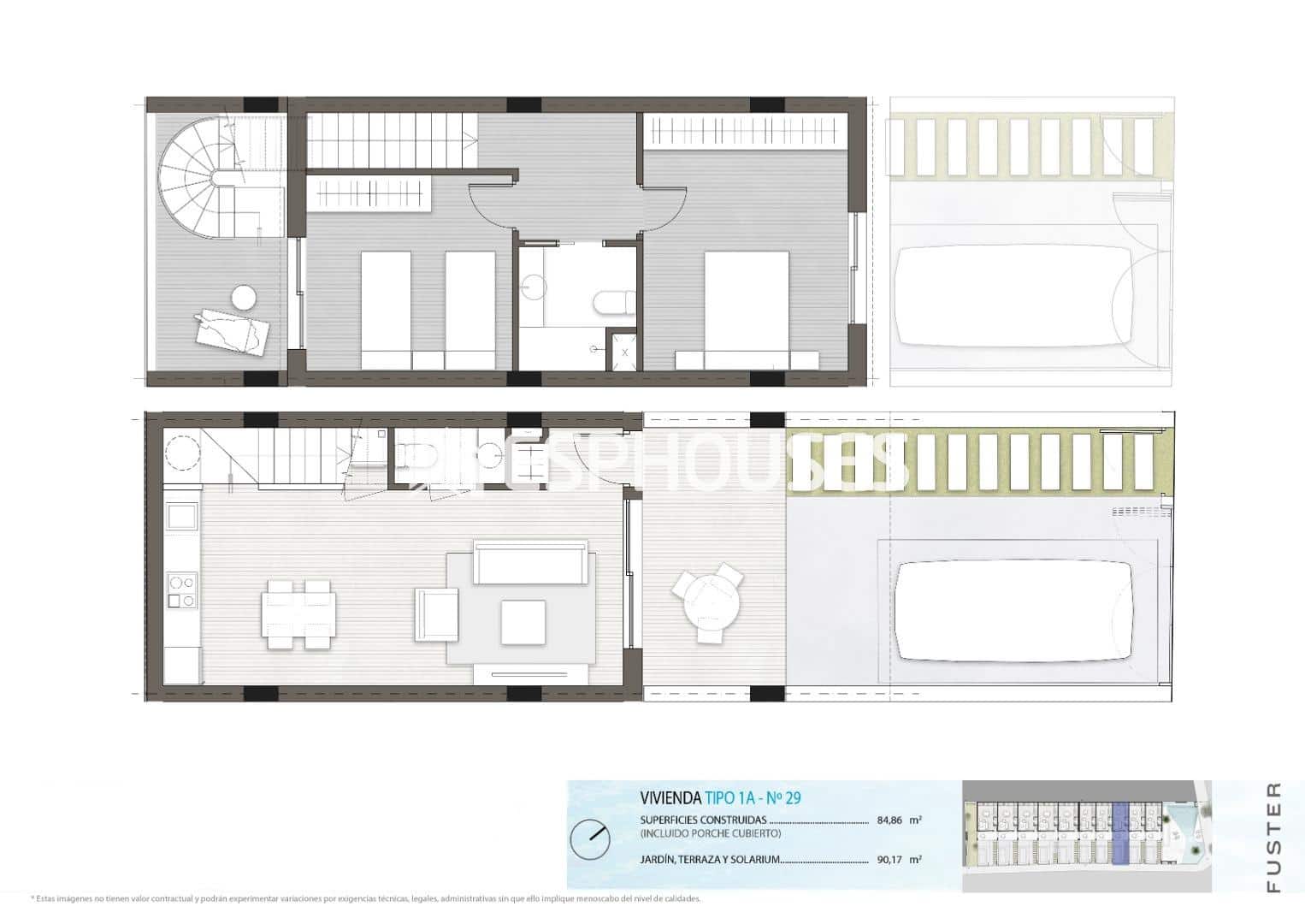 2 quarto Bungalow para venda em Pilar de la Horadada com piscina garagem - 259 900 € (Ref: 9445378)