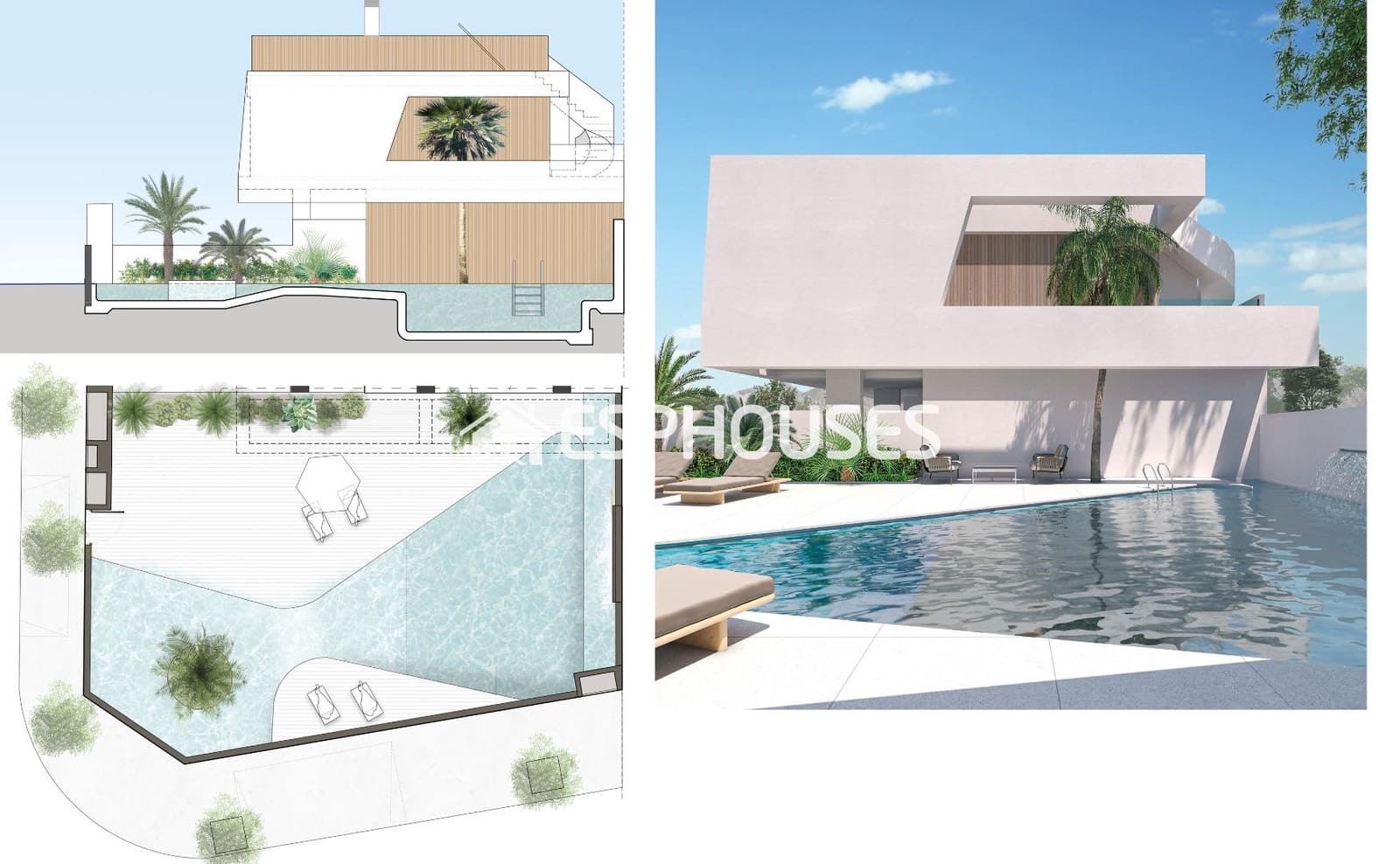 2 quarto Bungalow para venda em Pilar de la Horadada com piscina garagem - 259 900 € (Ref: 9445378)