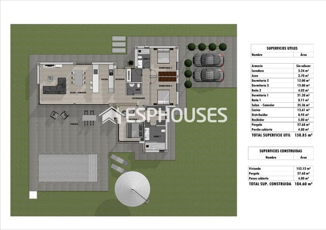 3 chambre Villa/Maison à vendre à Lel, Pinoso avec piscine garage - 482 000 € (Ref: 9445390)