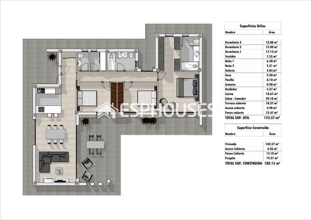 3 chambre Villa/Maison à vendre à Lel, Pinoso avec piscine garage - 475 000 € (Ref: 9445391)