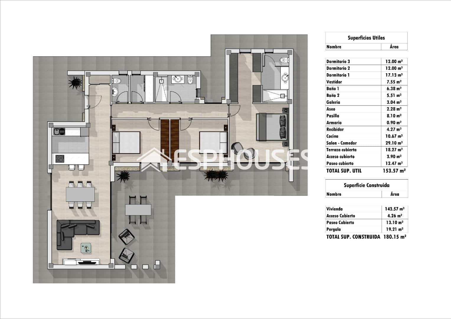 3 bedroom Villa for sale in Pinoso with pool garage - € 475,000 (Ref: 9445391)