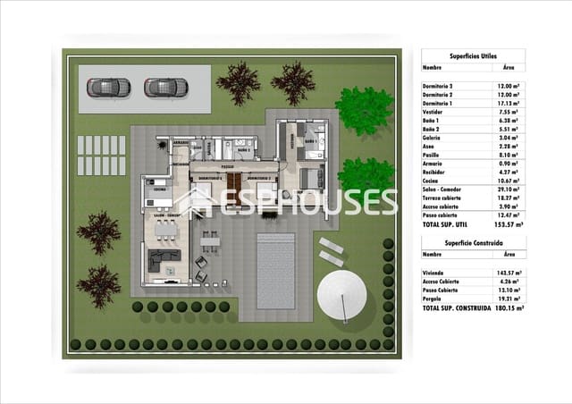 3 soveværelse Villa til salg i Lel, Pinoso med swimmingpool garage - € 475.000 (Ref: 9445391)