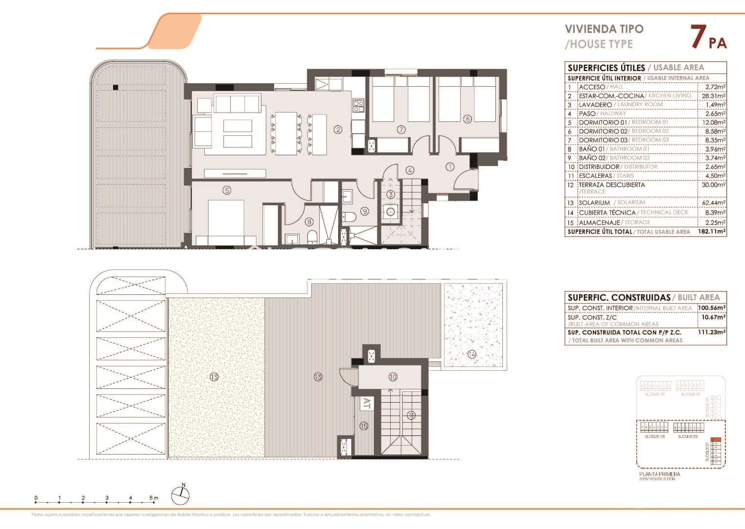 3 soverom Penthouse til salgs i Torrevieja med svømmebasseng garasje - € 385 000 (Ref: 9462562)