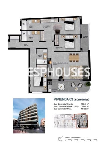 3 soveværelse Lejlighed til salg i Centro, Santa Pola - € 349.685 (Ref: 9516017)