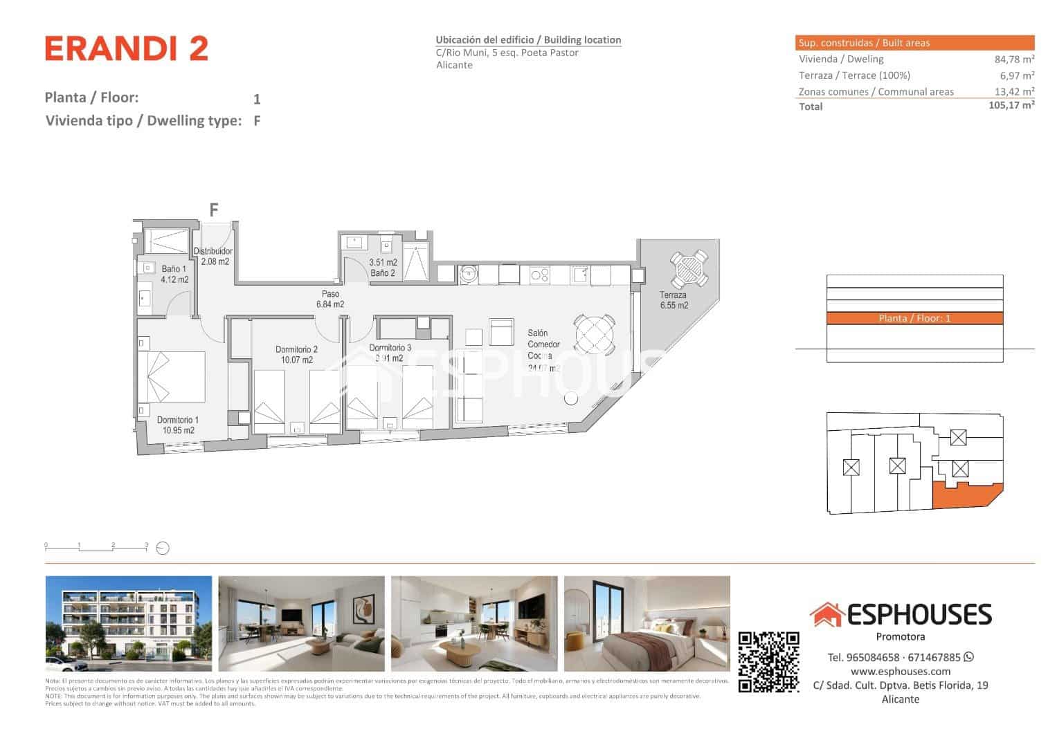 3 slaapkamer Appartement te koop in Alicante stad met zwembad - € 315.000 (Ref: 9536869)