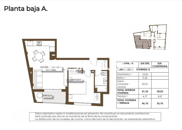 1 soverom Leilighet til salgs i Las Piscinas Naturales, Torrevieja med svømmebasseng - € 214 000 (Ref: 9543902)
