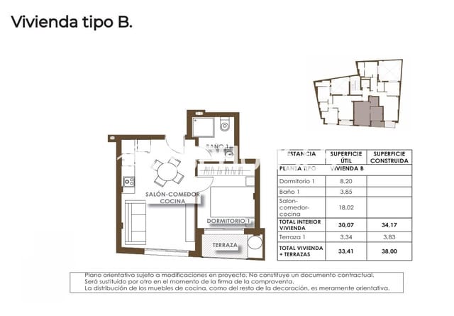 1 soveværelse Lejlighed til salg i Las Piscinas Naturales, Torrevieja med swimmingpool - € 198.000 (Ref: 9548469)