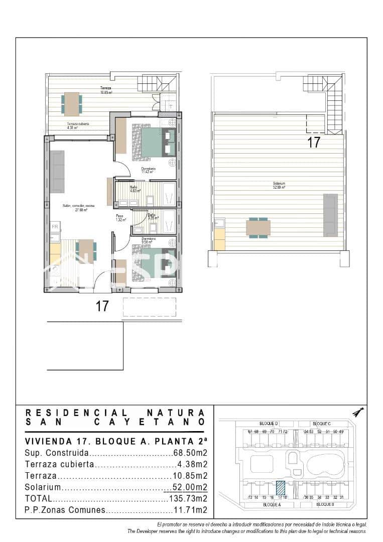 2 sovrum Lägenhet till salu i San Cayetano med pool garage - 277 900 € (Ref: 9611786)
