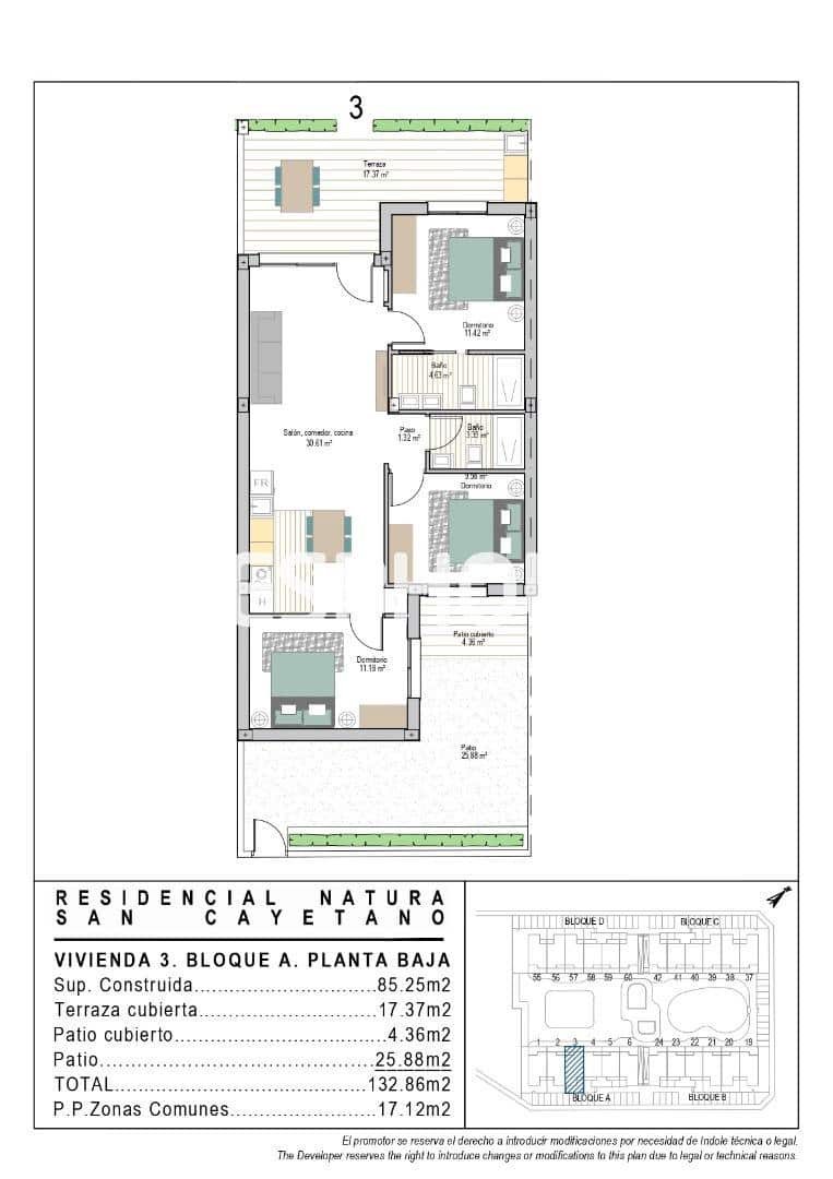 3 soveværelse Lejlighed til salg i San Cayetano med swimmingpool garage - € 263.900 (Ref: 9611790)
