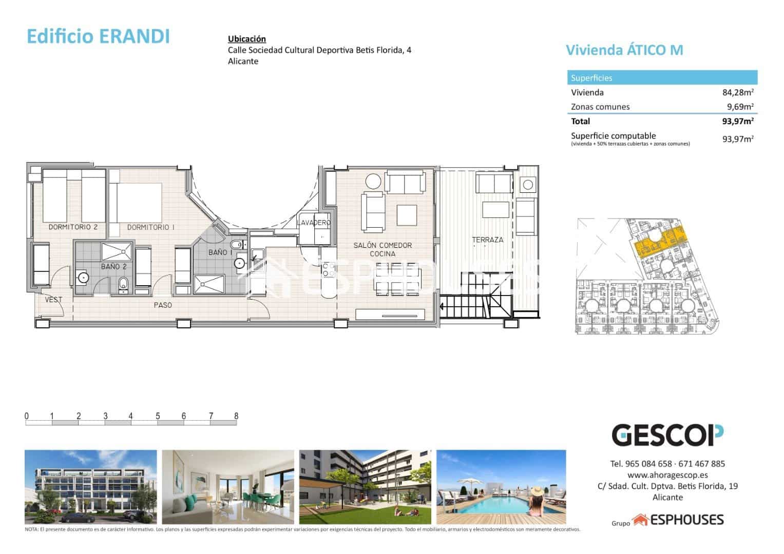 2 Zimmer Penthouse zu verkaufen in Alicante / Alacant Stadt mit Pool Garage - 394.506 € (Ref: 9677696)