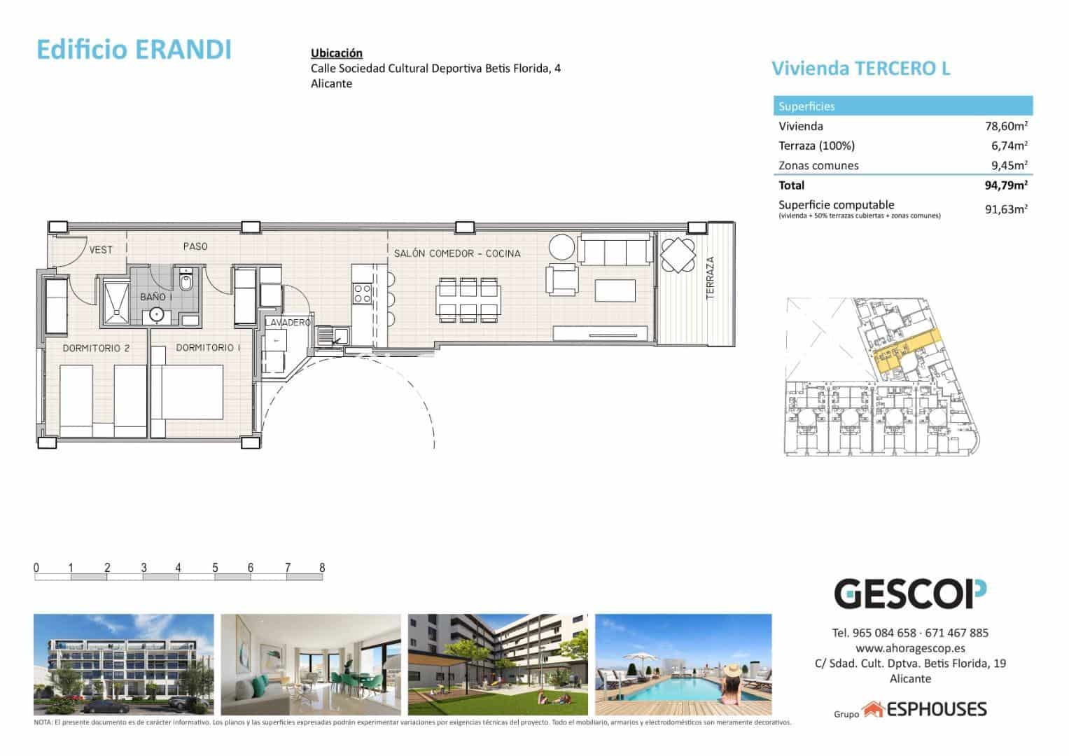 2 bedroom Apartment for sale in Alicante / Alacant city with pool garage - € 341,481 (Ref: 9677697)