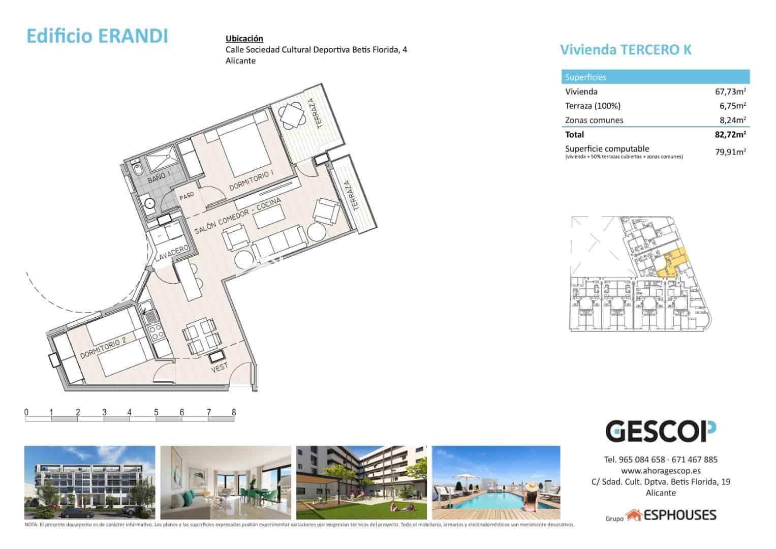 2 bedroom Apartment for sale in Alicante / Alacant city with pool garage - € 277,851 (Ref: 9677698)