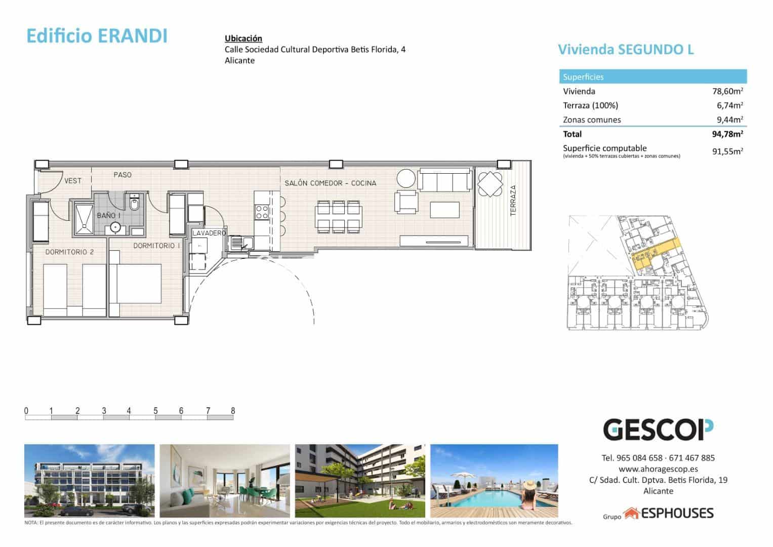 2 bedroom Apartment for sale in Alicante / Alacant city with pool garage - € 319,211 (Ref: 9677699)