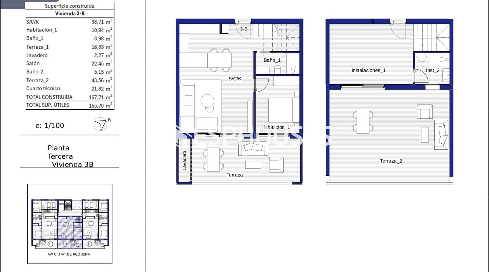 2 bedroom Penthouse for sale in La Villajoyosa / Vila Joiosa with pool garage - € 519,750 (Ref: 9720284)