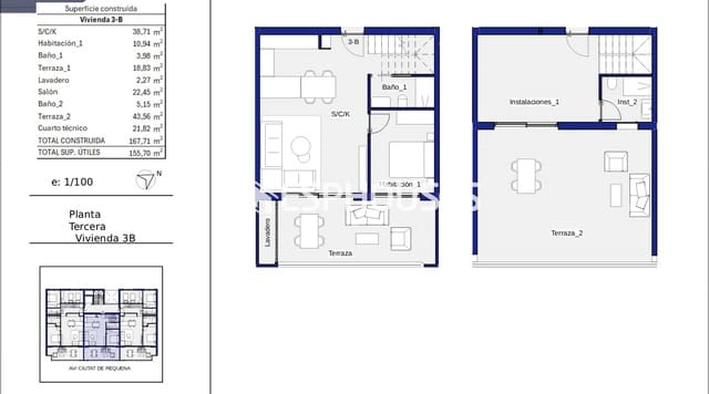 2 bedroom Penthouse for sale in Platja Vila Joiosa - Platja de Torres, La Villajoyosa / Vila Joiosa with pool garage - € 519,750 (Ref: 9720284)