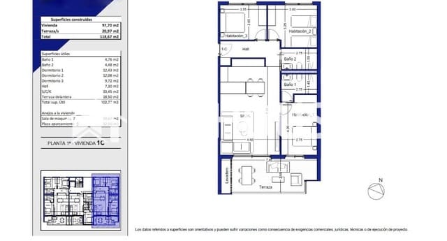 3 soverom Leilighet til salgs i Platja Vila Joiosa - Platja de Torres, La Villajoyosa / Vila Joiosa med svømmebasseng garasje - € 362 250 (Ref: 9720285)