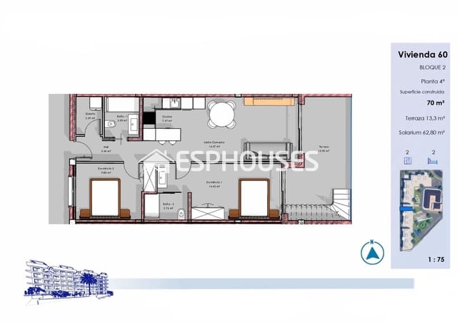 2 quarto Apartamento para venda em El Raso, Guardamar del Segura com piscina garagem - 345 000 € (Ref: 9802685)