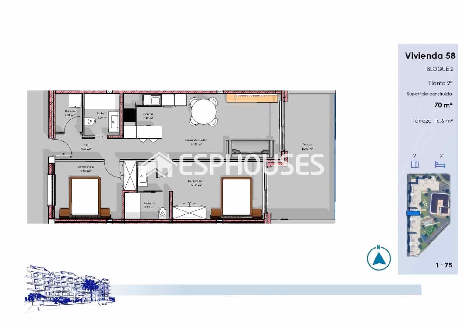 2 soverom Leilighet til salgs i El Raso med svømmebasseng garasje - € 305 000 (Ref: 9802687)
