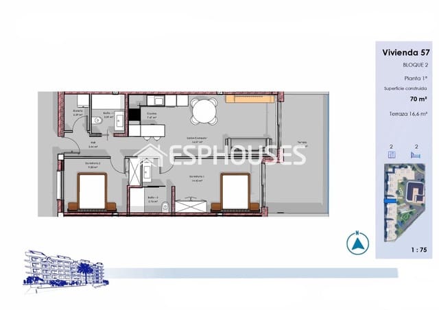 2 sypialnia Apartament na sprzedaż w El Raso, Guardamar del Segura z basenem garażem - 295 000 € (Ref: 9802688)