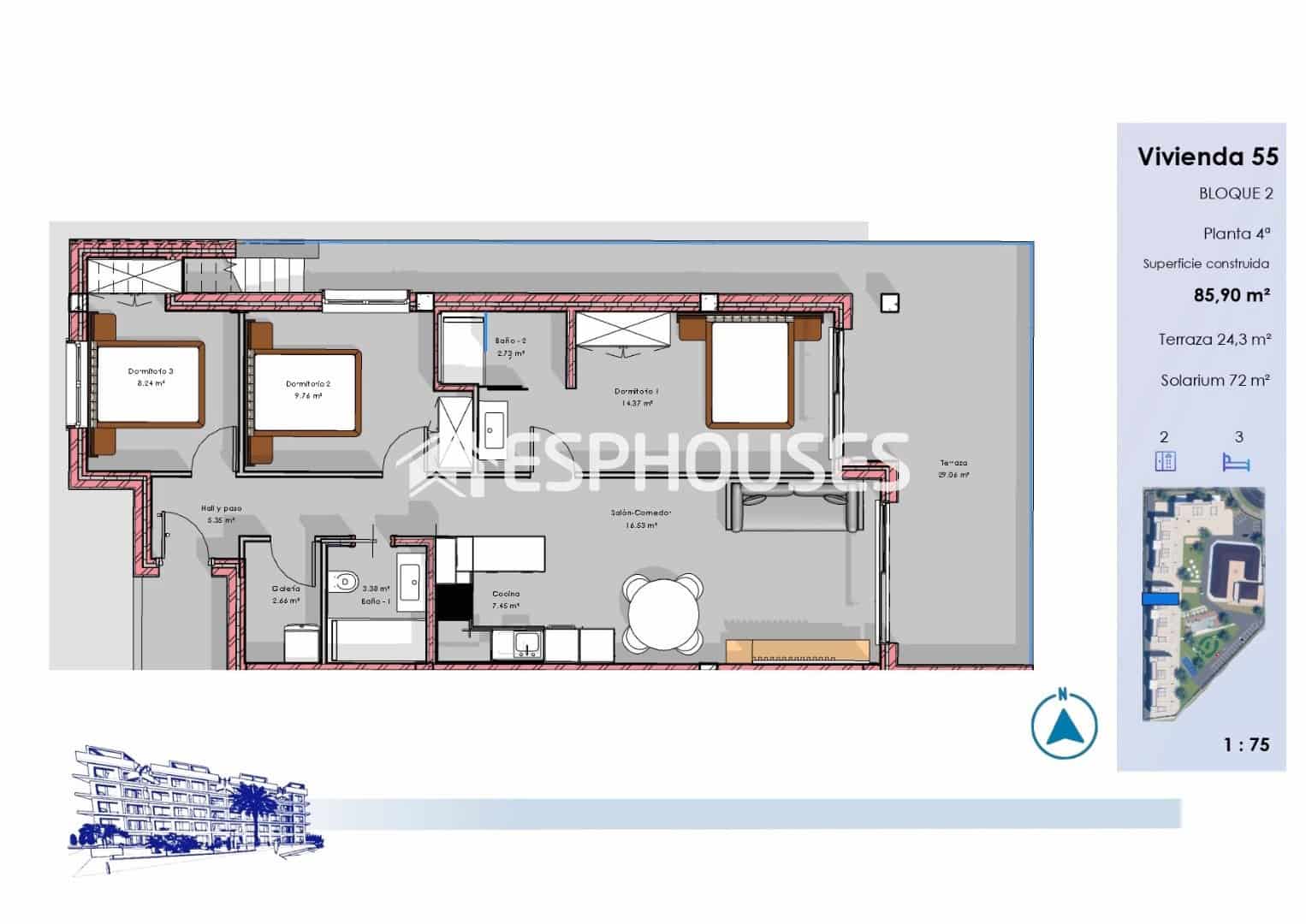 3 slaapkamer Penthouse te koop in El Raso met zwembad garage - € 395.000 (Ref: 9802690)