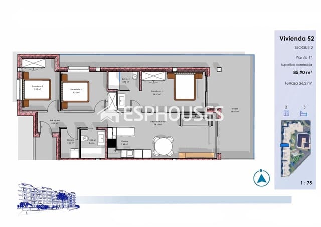 3 Zimmer Apartment zu verkaufen in El Raso, Guardamar del Segura mit Pool Garage - 315.000 € (Ref: 9802694)