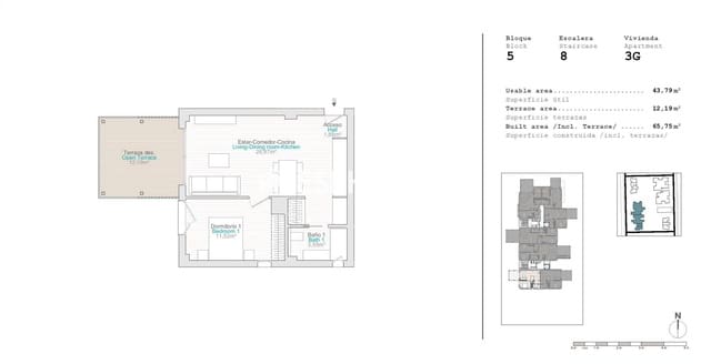 1 makuuhuone Huoneisto myytävänä paikassa El Vergel / Verger mukana uima-altaan 
autotalli - 245 000 € (Ref: 9802700)