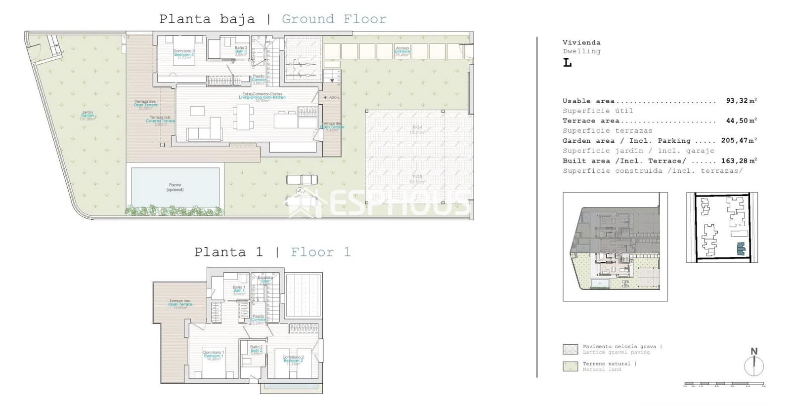 Bungalow de 3 habitaciones en El Vergel / Verger en venta con piscina garaje - 507.000 € (Ref: 9802707)