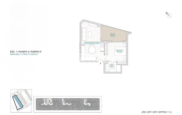 1 soveværelse Lejlighed til salg i Platja Vila Joiosa - Platja de Torres, La Villajoyosa / Vila Joiosa med swimmingpool garage - € 270.000 (Ref: 9846716)