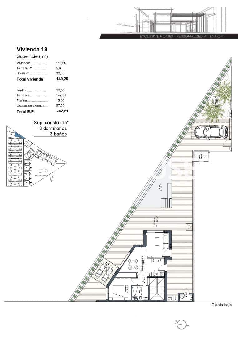 3 chambre Bungalow à vendre à Los Alcazares avec piscine garage - 630 000 € (Ref: 9846742)
