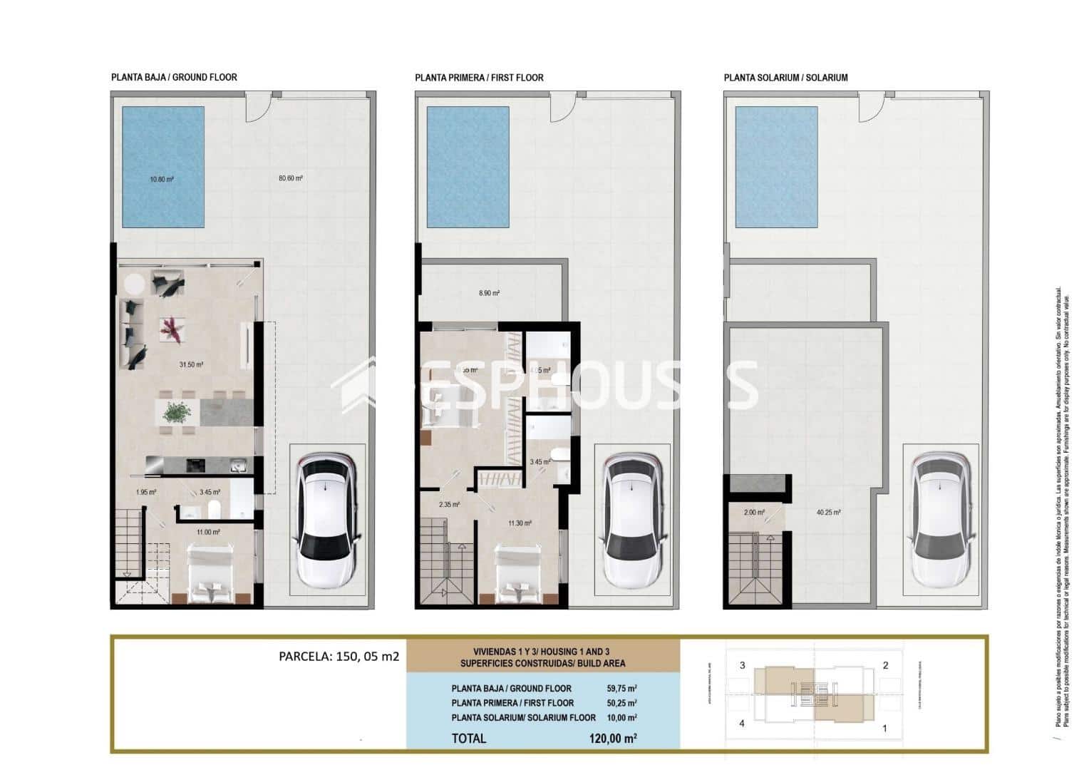 3 soveværelse Bungalow til salg i Santiago de la Ribera med swimmingpool garage - € 376.500 (Ref: 9846745)