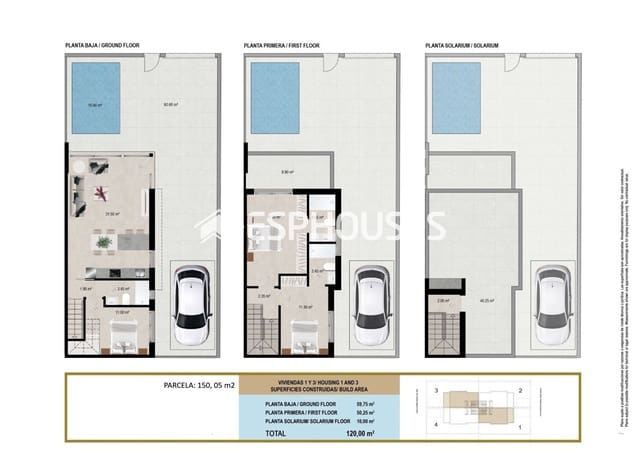 3 soveværelse Byhus til salg i Santiago de la Ribera, San Javier med swimmingpool garage - € 376.500 (Ref: 9846745)