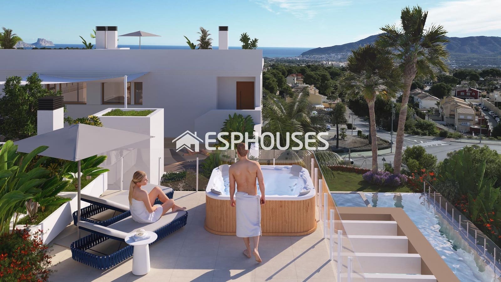 4 makuuhuone Bungalow myytävänä paikassa La Nucia mukana uima-altaan 
autotalli - 470 000 € (Ref: 9846752)
