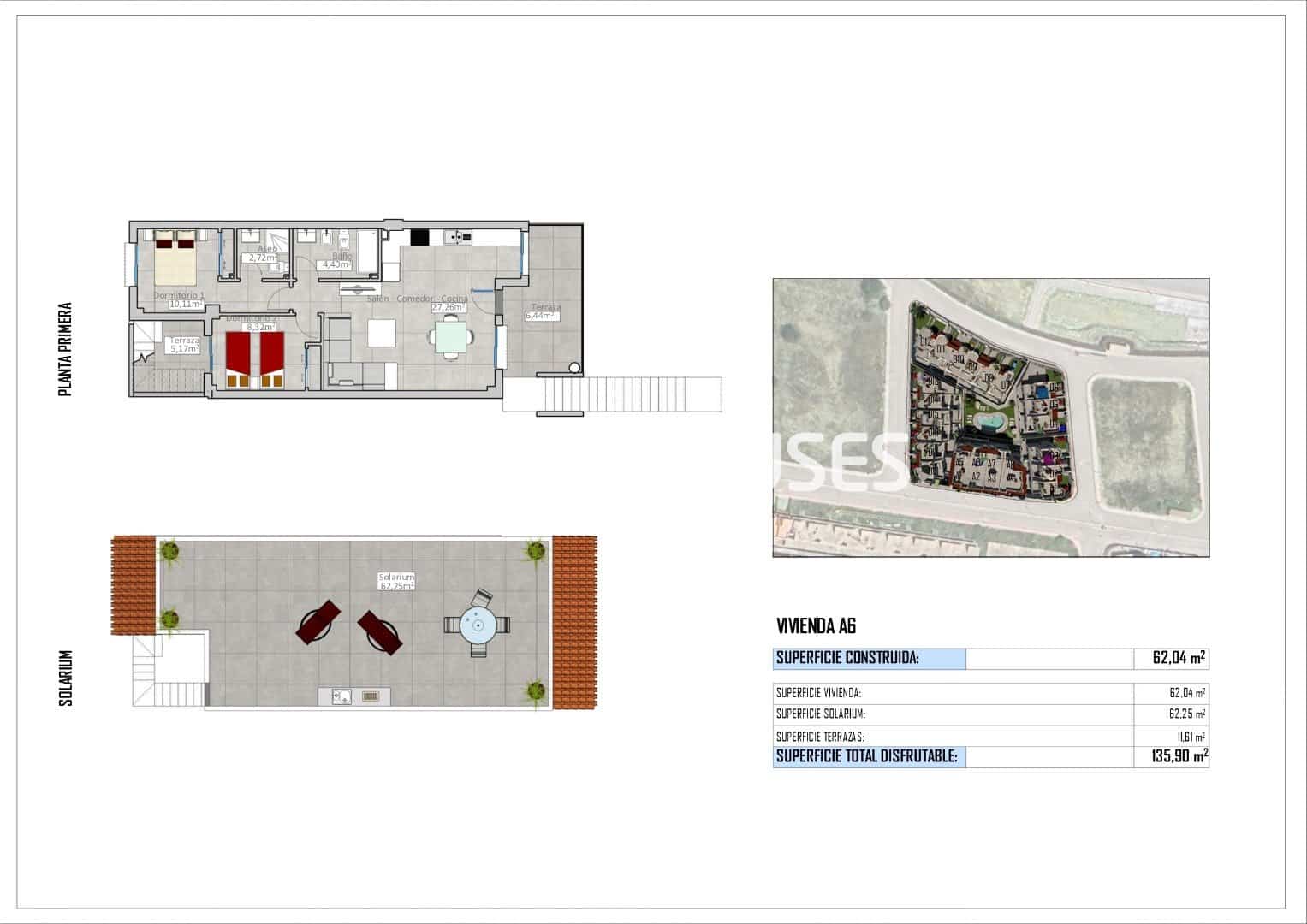 2 sovrum Takvåning till salu i Cox med pool garage - 229 000 € (Ref: 9860341)
