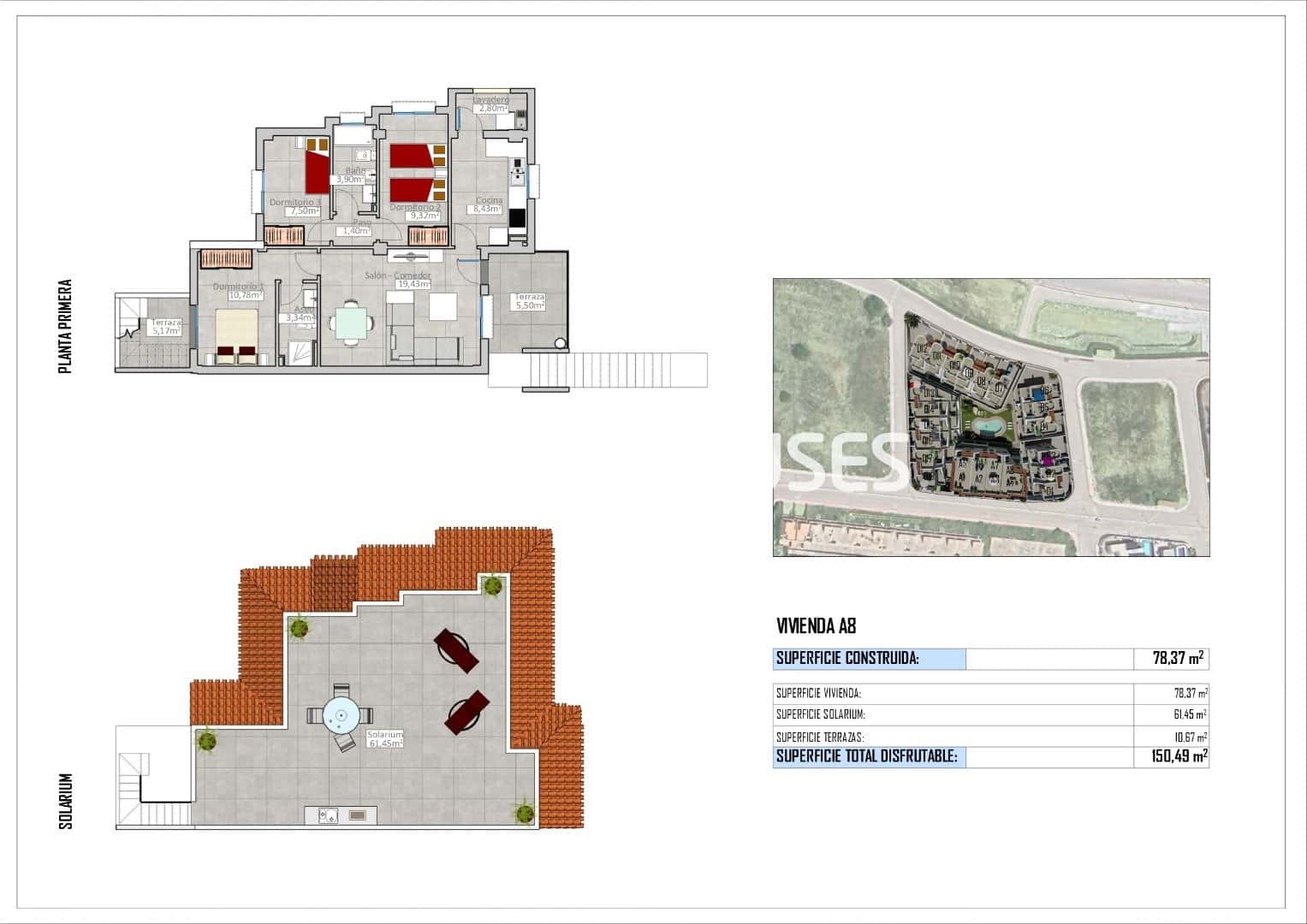 Ático de 3 habitaciones en Cox en venta con piscina garaje - 239.000 € (Ref: 9860342)