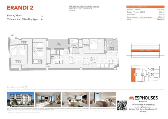 3 soveværelse Lejlighed til salg i Florida Baja, Alicante by med swimmingpool - € 316.000 (Ref: 9958167)
