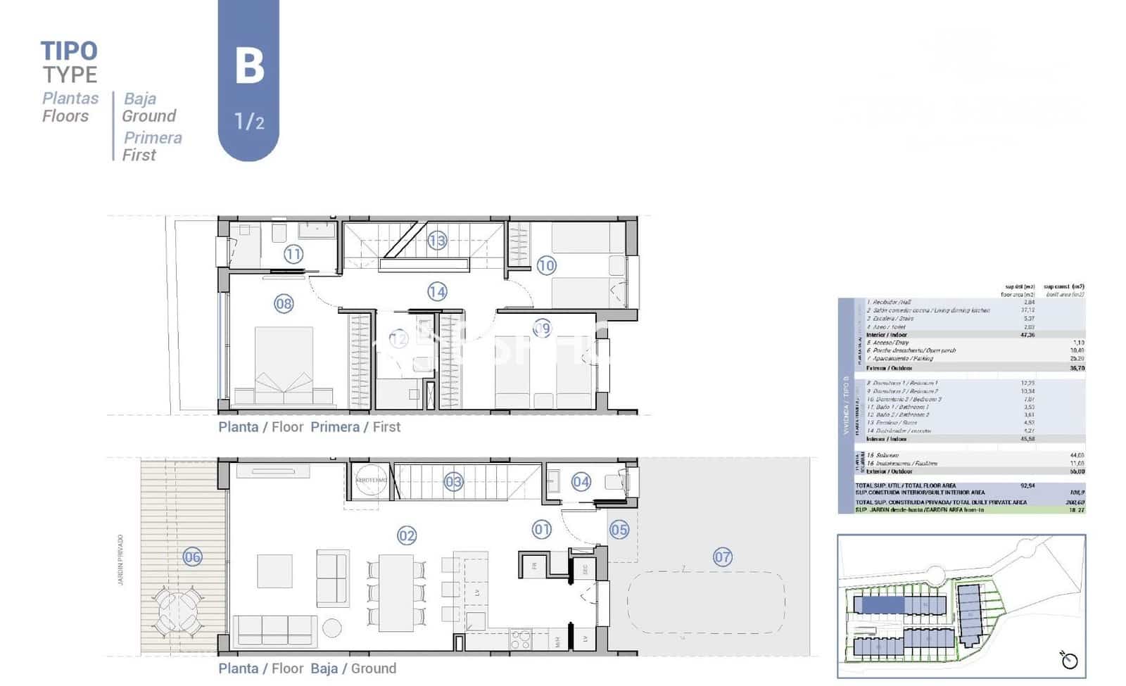 3 soverom Bungalow til salgs i El Campello med svømmebasseng - € 541 000 (Ref: 9973937)