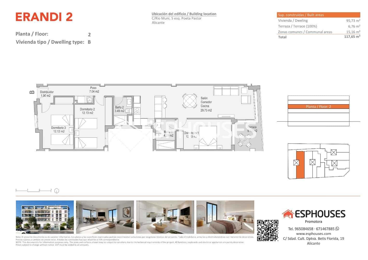 Apartamento de 3 habitaciones en Alicante / Alacant ciudad en venta con piscina - 312.000 € (Ref: 9997755)