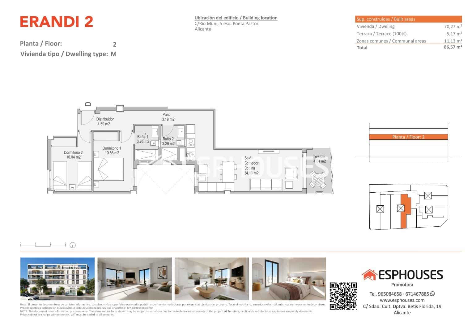 2 bedroom Apartment for sale in Alicante / Alacant city with pool - € 278,000 (Ref: 9997769)
