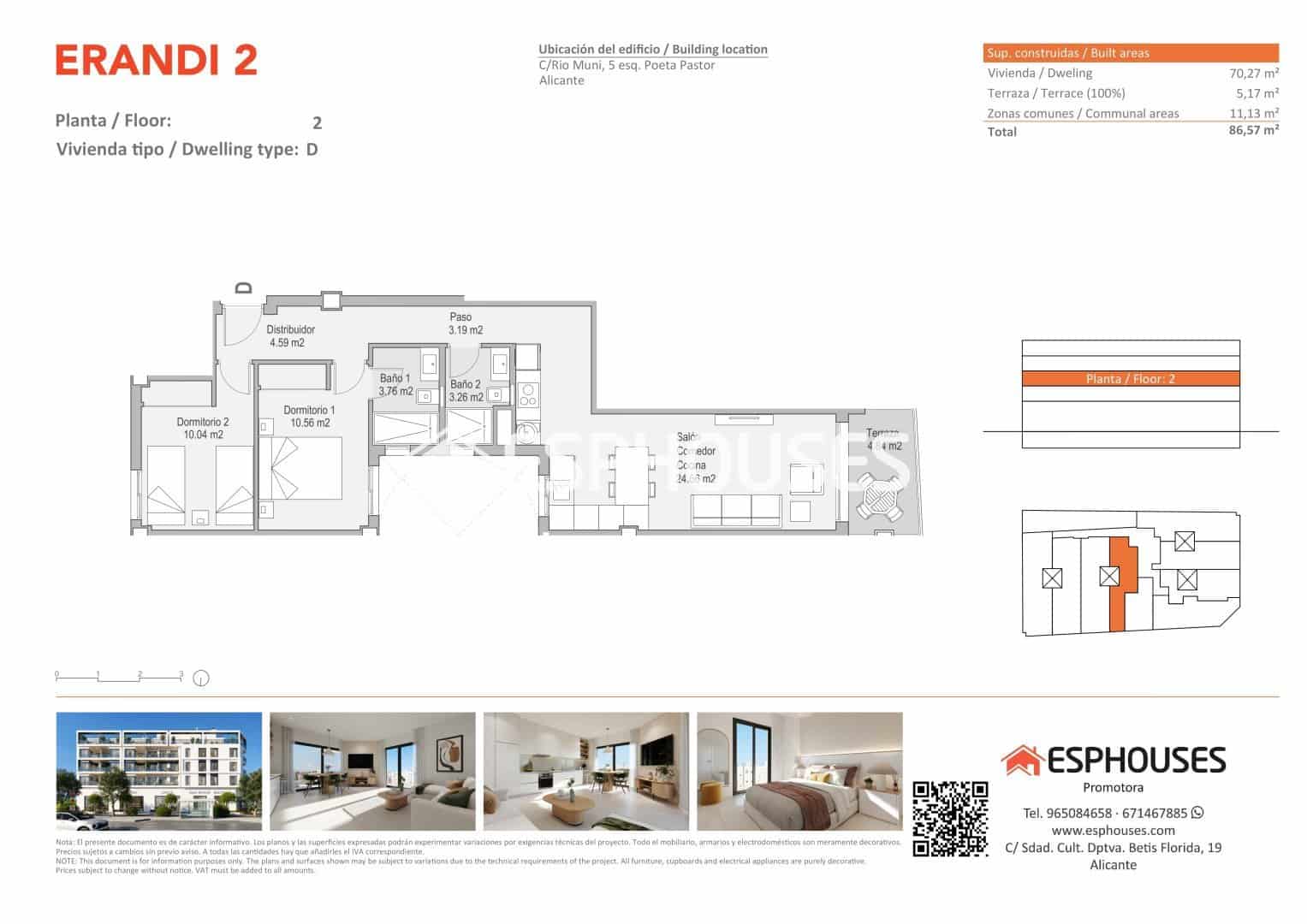 2 Zimmer Apartment zu verkaufen in Alicante / Alacant Stadt mit Pool - 278.000 € (Ref: 9997769)