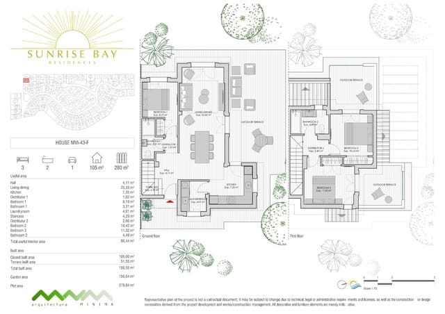Pareado de 3 habitaciones en Cala Romantica, Manacor en venta con piscina - 498.000 € (Ref: 9031398)